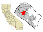 Orange County California Incorporated and Unincorporated areas Santa Ana Highlighted